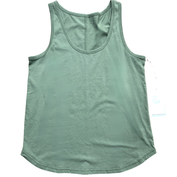 Johnny Was NWT Calmé Scoop Neck Curved Hem Tank Top in Sage Green Small - Picture 2 of 12